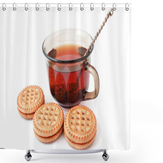 Personality  A Mug Of Tea And Biscuits Shower Curtains