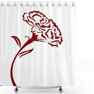 Personality  Carnation Flower Shower Curtains