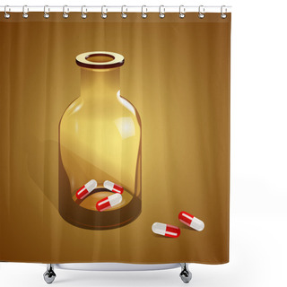 Personality  Jar With Pills, Vector Illustration Shower Curtains