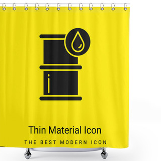 Personality  Barrel Minimal Bright Yellow Material Icon Shower Curtains