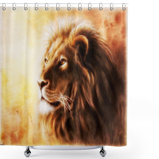 Personality  Lion Fractal Shower Curtains
