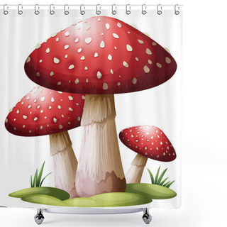 Personality  Red Mushroom Shower Curtains