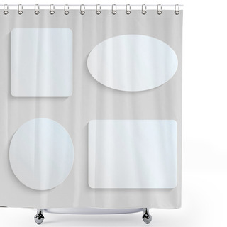 Personality  Paper Sheets Of Different Shapes On Gray Background.white Geomet Shower Curtains