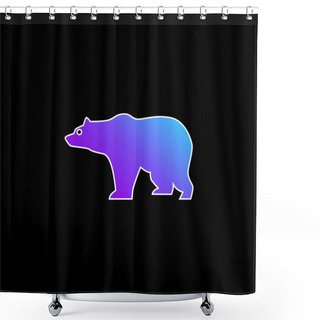 Personality  Bear Side View Silhouette Blue Gradient Vector Icon Shower Curtains