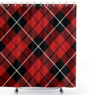 Personality  Christmas New Year Tartan. Pattern Scottish Cage Shower Curtains