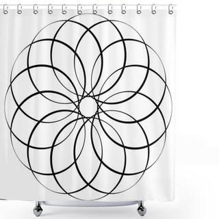 Personality  Circular Geometric Decorative Pattern.  Shower Curtains