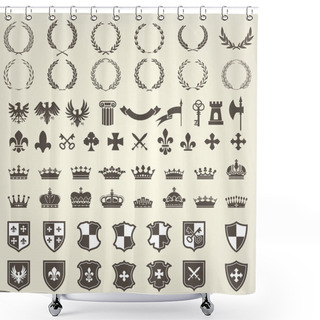 Personality  Heraldry Kit Of Knight Blazons And Coat Of Arms Elements - Medie Shower Curtains