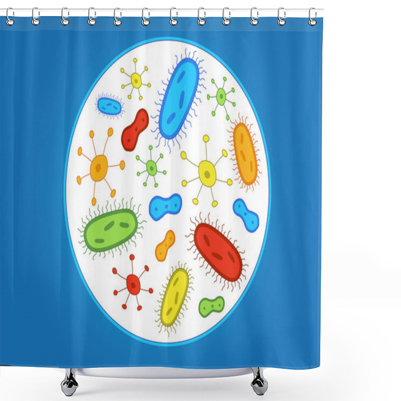 Personality  A Colorful Circle Of Germs Shower Curtains