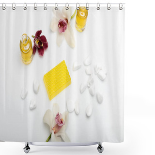 Personality  Honey Soap With Orchids And Oil Shower Curtains
