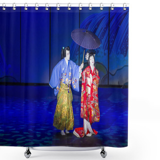 Personality  Kabuki Spectacle At The Fountains Of Bellagio Shower Curtains