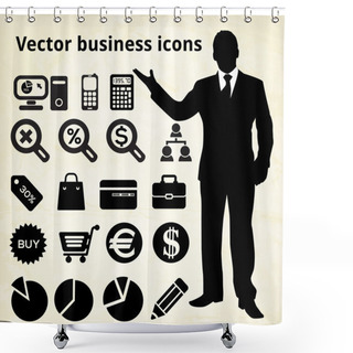 Personality  Business Icons, Vector Illustration Shower Curtains