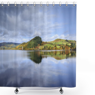 Personality  Autumn Reflection Lake Vyrnwy Shower Curtains