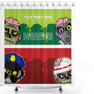 Personality  Background Or Poster Design With Halloween Themes Shower Curtains