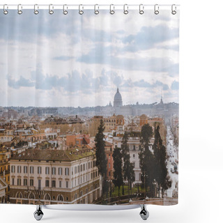 Personality  Aerial View Of Buildings Near Piazza Del Popolo (People Square), Rome, Italy Shower Curtains