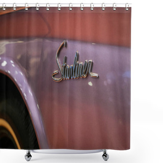 Personality  Istammbul, Turkey - August, 2021: Logo 1961 Ford Galaxie Starliner Hardtop . High Quality Photo Shower Curtains