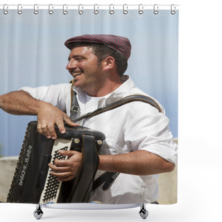 Personality  Accordion Player Shower Curtains