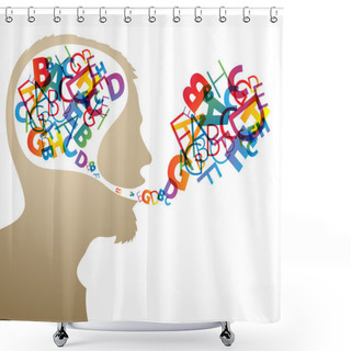 Personality  Abstract Speaker Silhouette Shower Curtains