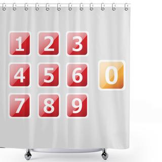 Personality  Vector Set Of Icons With Numbers. Shower Curtains