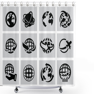 Personality  Earth Icons Shower Curtains