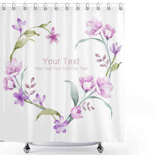Personality  Watercolor Floral Illustration Collection Shower Curtains