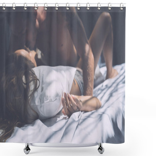 Personality  Couple Making Love In Bed Shower Curtains