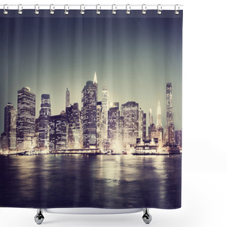 Personality  New York City Panorama At Night Shower Curtains