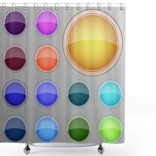 Personality  Vector Set Of Buttons. Shower Curtains