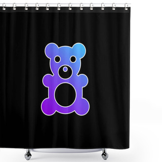 Personality  Bear Blue Gradient Vector Icon Shower Curtains