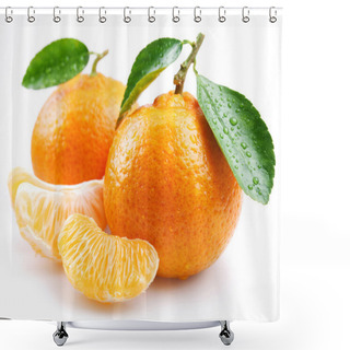 Personality  Tangerine With Segments. Shower Curtains