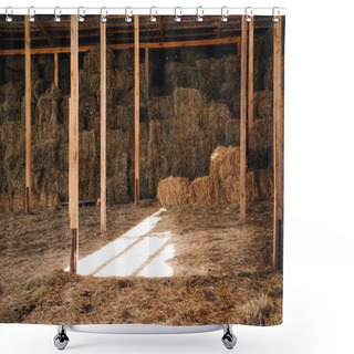 Personality  Hay In Stall Shower Curtains