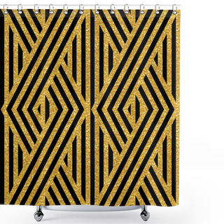 Personality  Geometric Striped Ornament. Shower Curtains