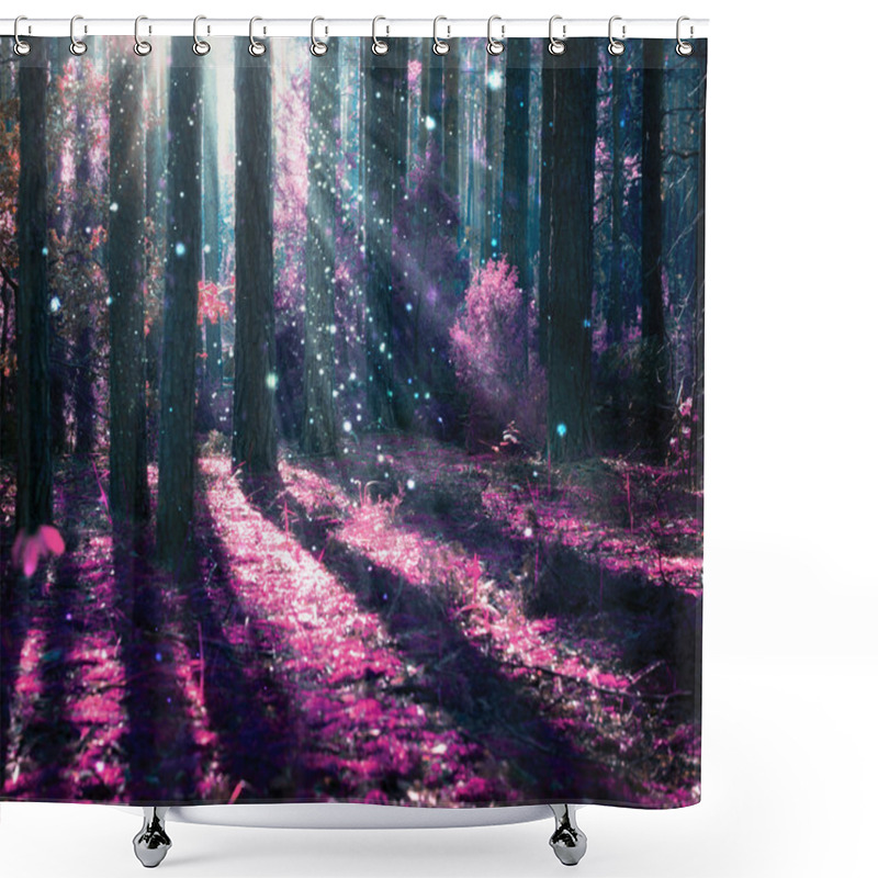 Personality  Fantasy Landscape. Mysterious Old Forest shower curtains