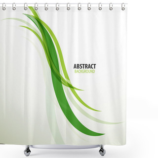 Personality  Green Eco Lines Abstract Background Shower Curtains