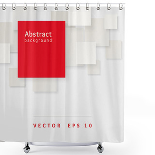 Personality  Red And Gray Overlapping Squares. Business Abstract Illustration. Shower Curtains