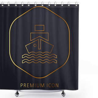 Personality  Boat Golden Line Premium Logo Or Icon Shower Curtains