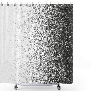 Personality  Stipple Pattern, Dotted Geometric Background. Stippling, Dotwork Drawing, Shading Using Dots. Pixel Disintegration, Random Halftone Effect. White Noise Grainy Texture. Vector Illustration. Shower Curtains