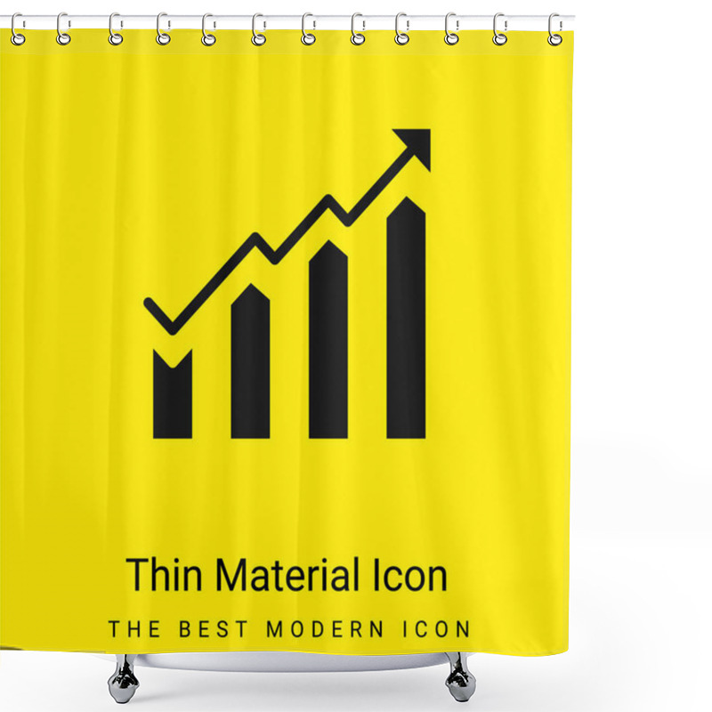 Personality  Bar Chart Minimal Bright Yellow Material Icon Shower Curtains