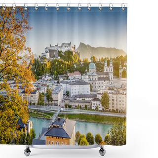 Personality  Historic City Of Salzburg At Sunset In Fall, Austria Shower Curtains