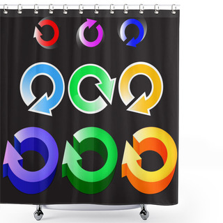Personality  Set Of Circular Colored Arrows Logos. Vector Shower Curtains