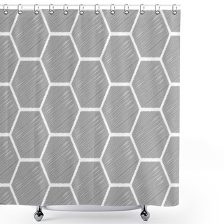 Personality  Design Seamless Monochrome Hexagon Geometric Pattern Shower Curtains