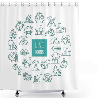 Personality  A Circular Concept From An Iconic Set Of Vector Icons Isolated O Shower Curtains