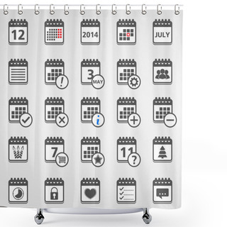 Personality  Calendar Icons Shower Curtains