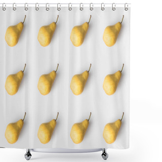 Personality  Pattern Of Delicious Pears Isolated On White Shower Curtains