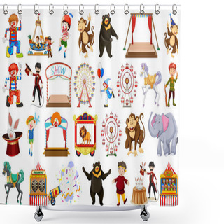 Personality  Set Of Circus Element Shower Curtains