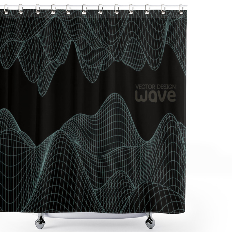 Personality  Abstract Wave Background. Vector Design. Shower Curtains