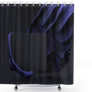 Personality  Stylish Black Background With Blue Flying Fabric And Dark Plane Shower Curtains