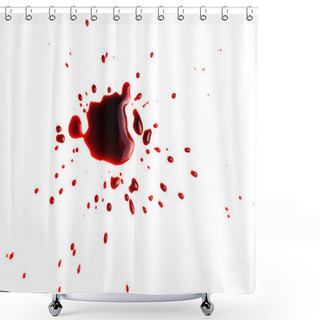 Personality  Blood On A White Background. Drops And Splashes Of Blood On A White Background. Shower Curtains