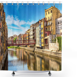 Personality  Colorful Houses In Girona Shower Curtains
