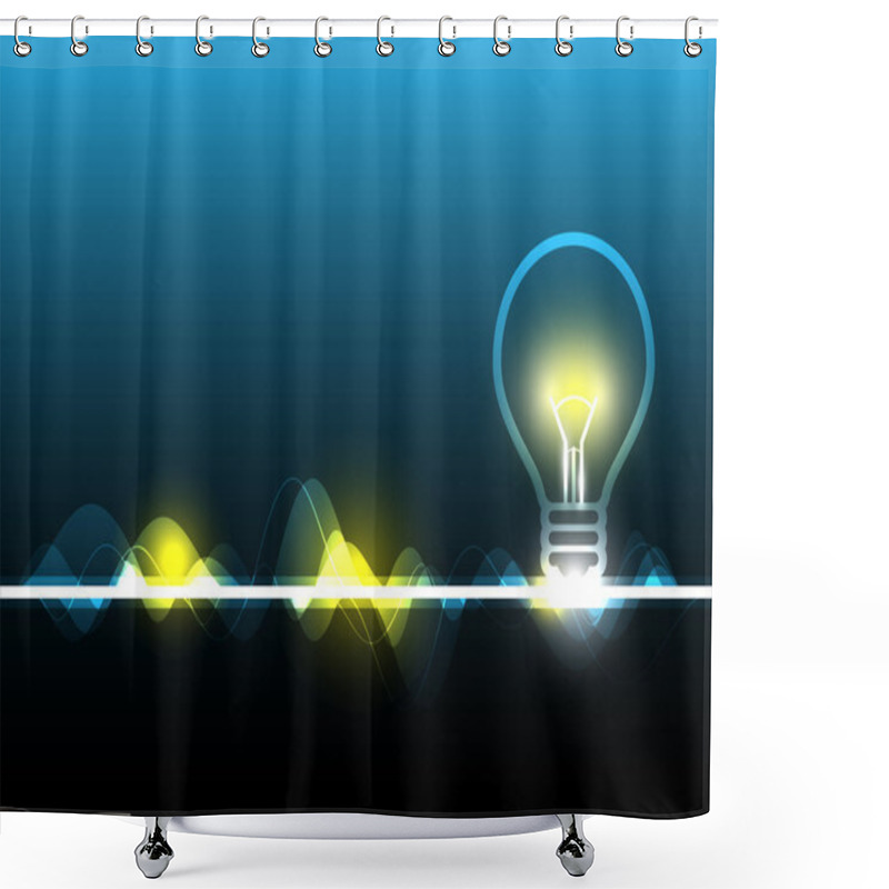 Personality  abstract electricity and light bulb shower curtains