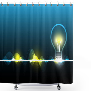 Personality  Abstract Electricity And Light Bulb Shower Curtains